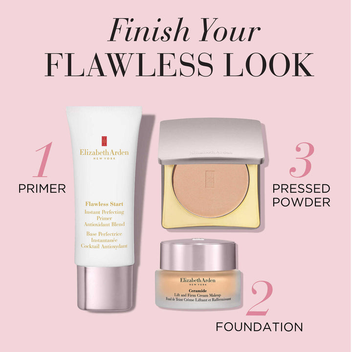 Finish Your Flawless Look. 1 Primer 2 Foundation 3 Pressed Powder