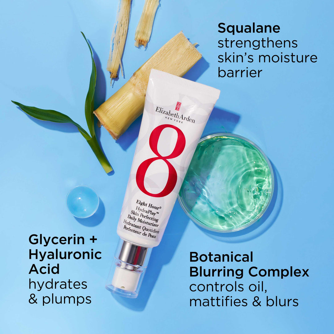 Ingredients. Squalane strengthens skin's moisture barrier. Glycerin and Hyaluronic Acid hydrates and plumps. Botanical Blurring Complex controls oil, mattifies and blurs