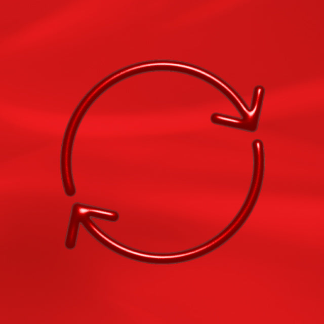 Red reload icon on a red background for auto replenishment
