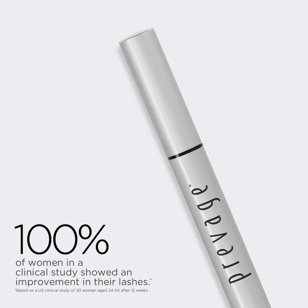 100% of women in a clinical study showed an improvement in their lashes**Based on a US clinical study of 30 women aged 24-54 after 12 weeks.