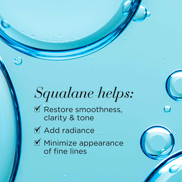 Squalance helps restore smoothness, clarity, and tone, adds radiance, and minimize appearance of fine lines.