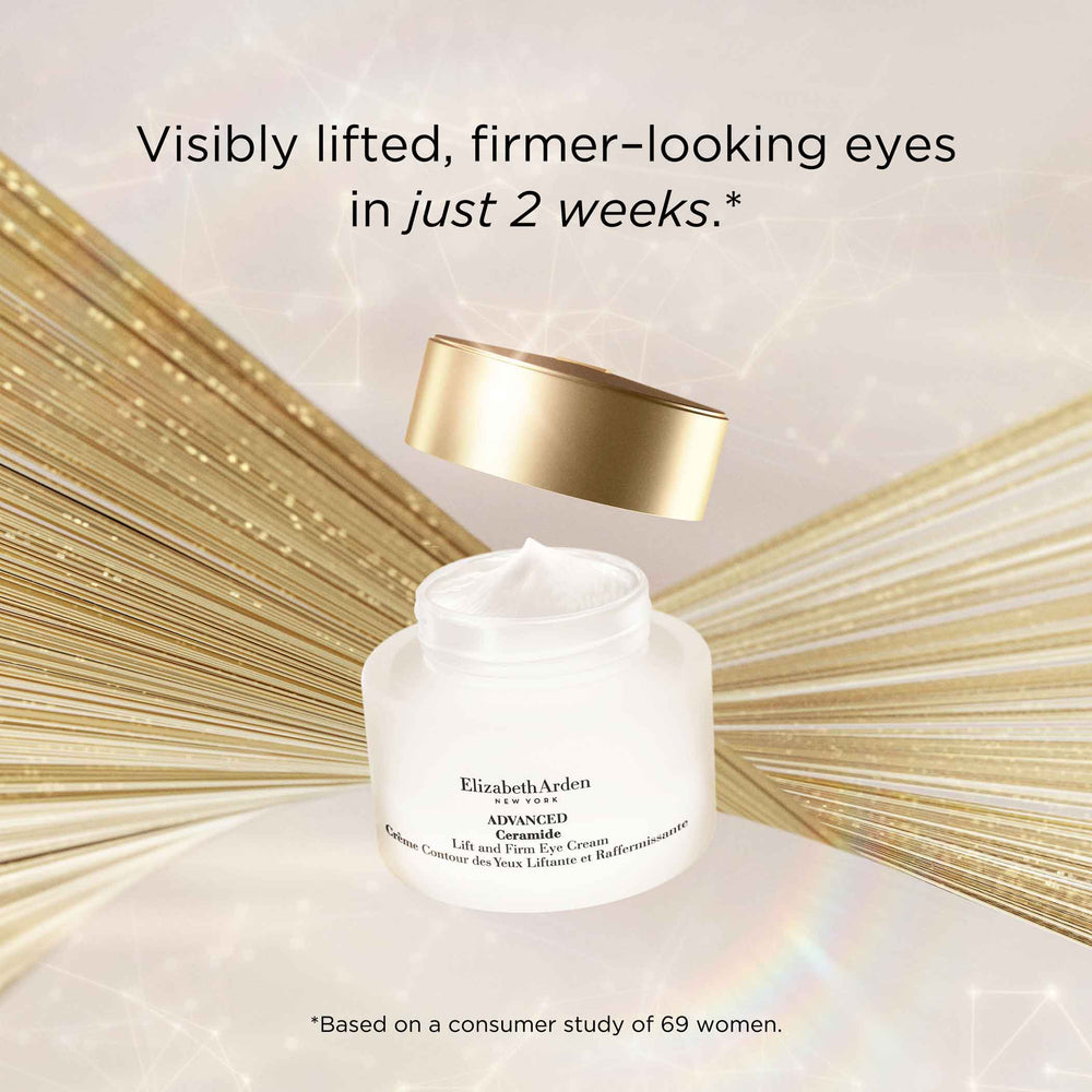 Visibly lifted, firmer-looking eyes in just 2 weeks based on a consumer study of 69 women.