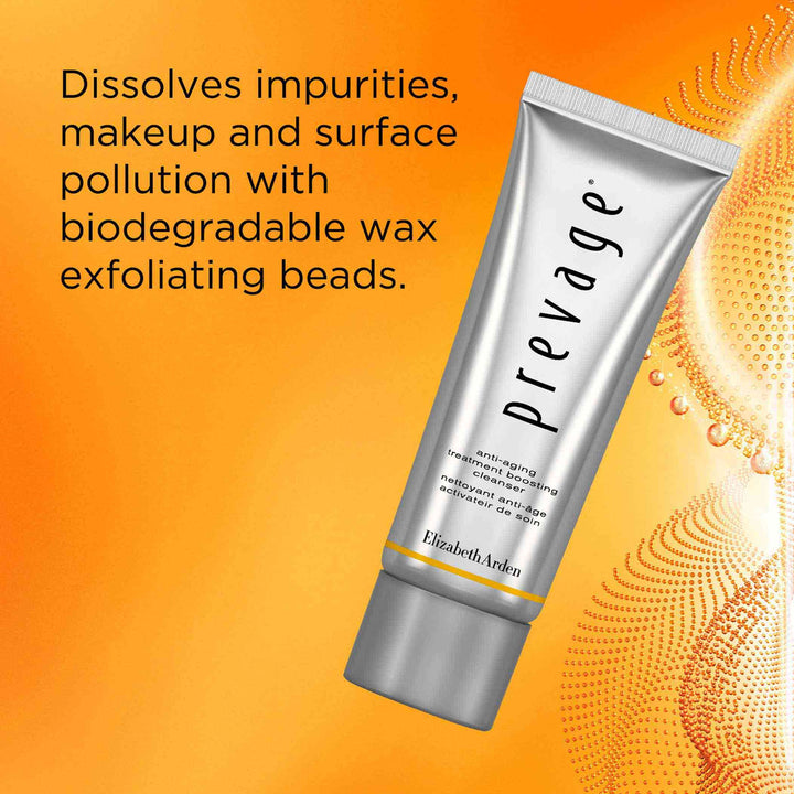 Dissolves impurities, makeup and surface pollution with biodegradable wax exfoliating beads.