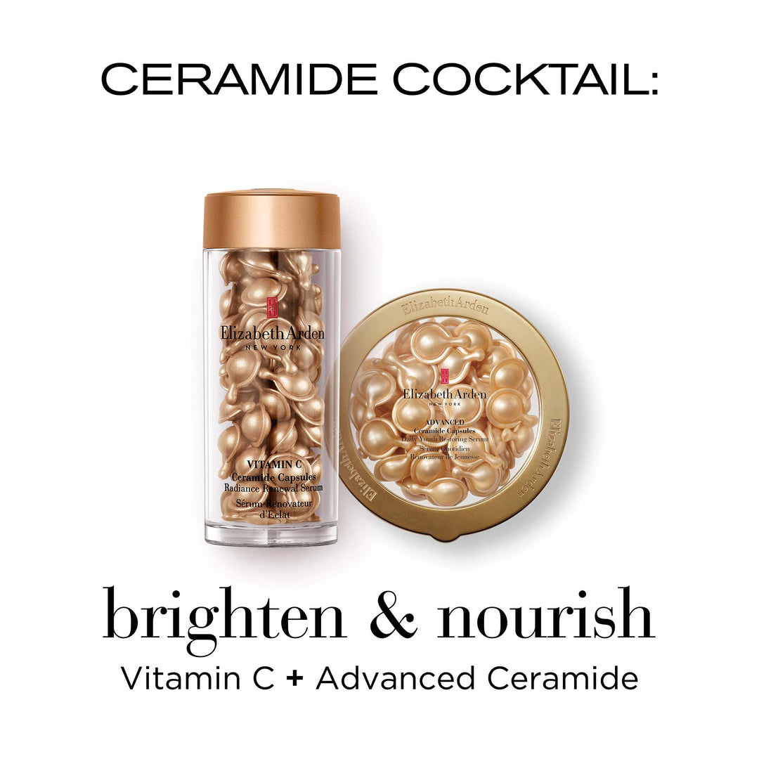 Brighten with vitamin C and nourish with advanced ceramide capsule