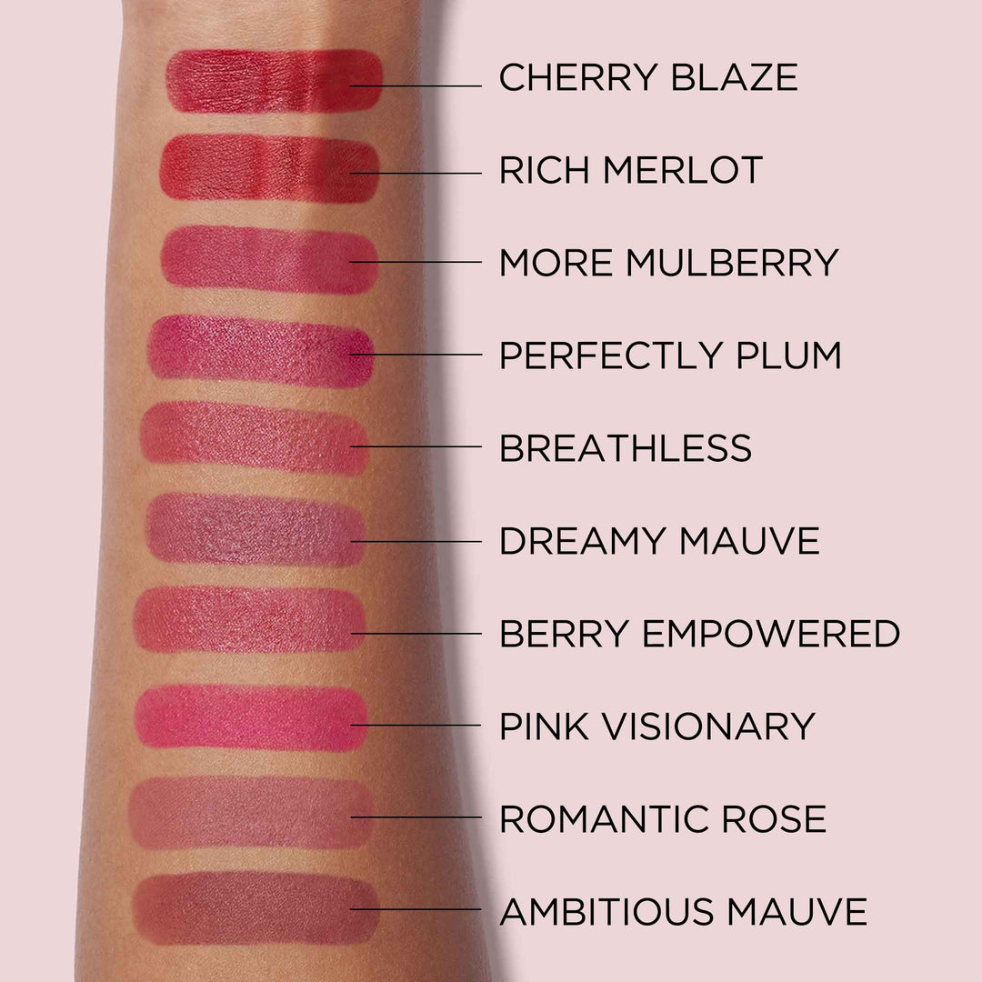 Lip Color Lipstick Arm Swatches on Medium Skin Tone