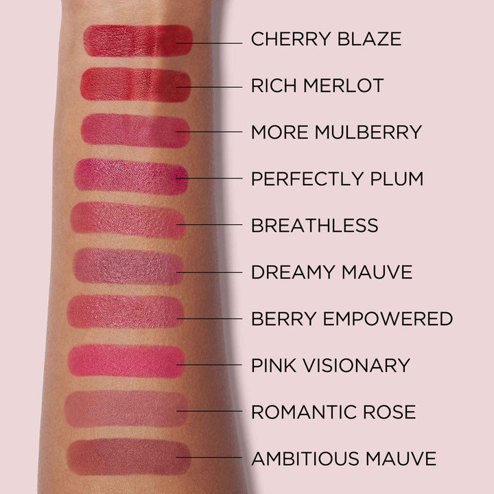 Lip Color Lipstick Arm Swatches on Medium Skin Tone