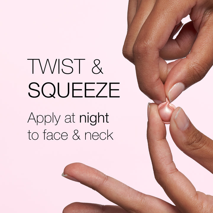 Twist and squeeze. Apply at night to face and neck