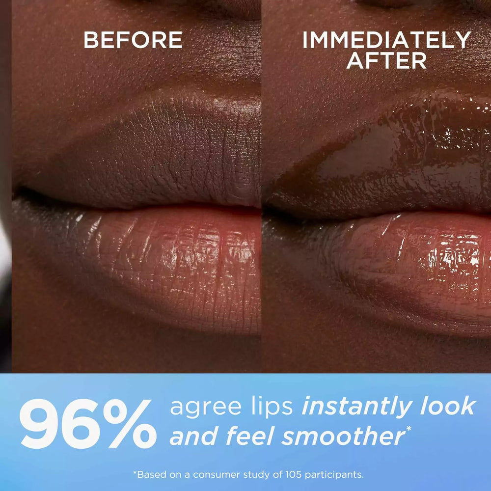 Before and Immediately After. 96% agree lips instantly look and feel smoother* *Based on a consumer study of 105 participants