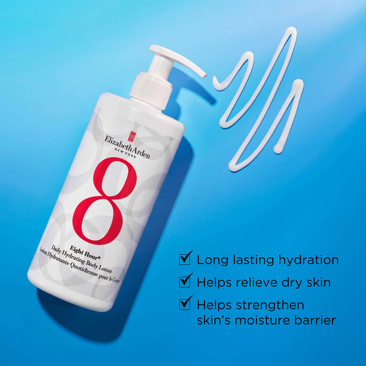 Long lasting hydration, helps relieve dry skin, helps strengthen skin's moisture barrier