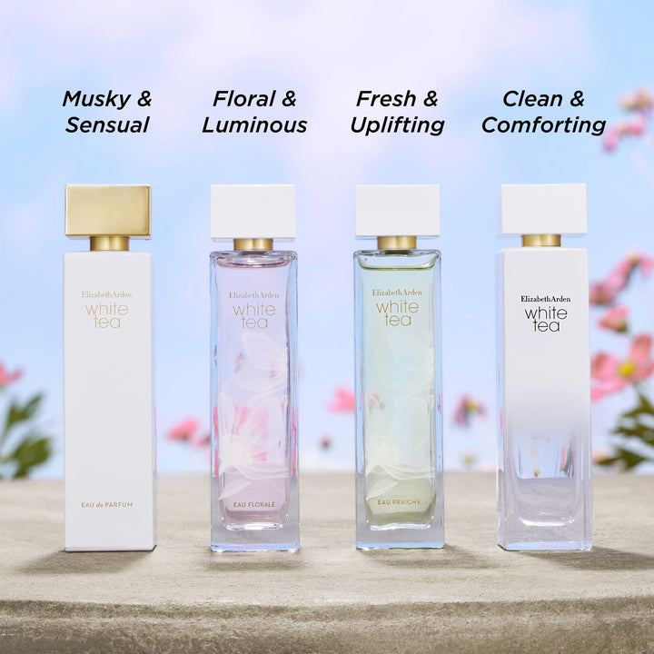 White Tea Collection-White Tea EDP Musky and sensual, White Tea Florale is floral and luminous, white tea eau fraiche is fresh and uplifting and white tea original is clean and comforting