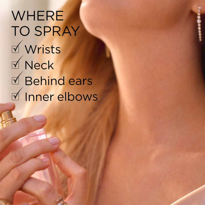 Where to Spray: wrists, neck, behind ears and inner elbows