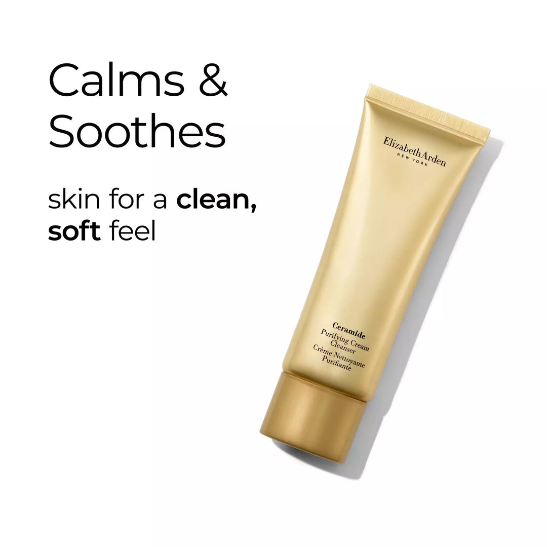 Ceramide Purifying Cream Cleanser calms and soothes skin for a clean, soft feel.