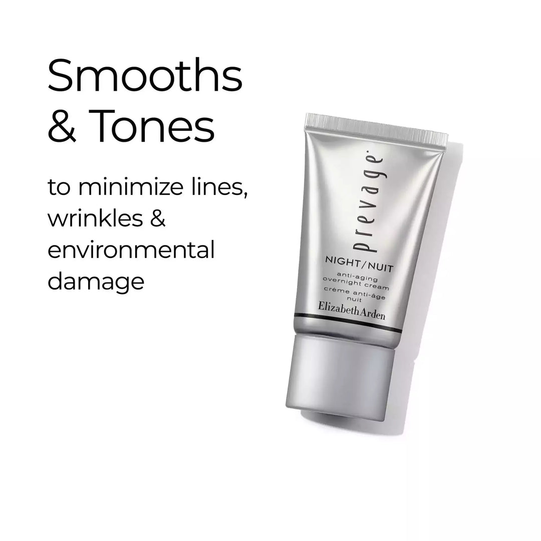 Prevage Anti-Aging Overnight Cream smooths and tones to minimize lines, wrinkles and environmental damage
