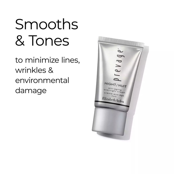 Prevage Anti-Aging Overnight Cream smooths and tones to minimize lines, wrinkles and environmental damage