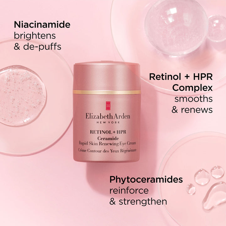 Key Ingredients: Niacinamide brightens and de-puffs, Retinol + HPR Complex smooths and renews and Photoceramides reinforce and strengthen.