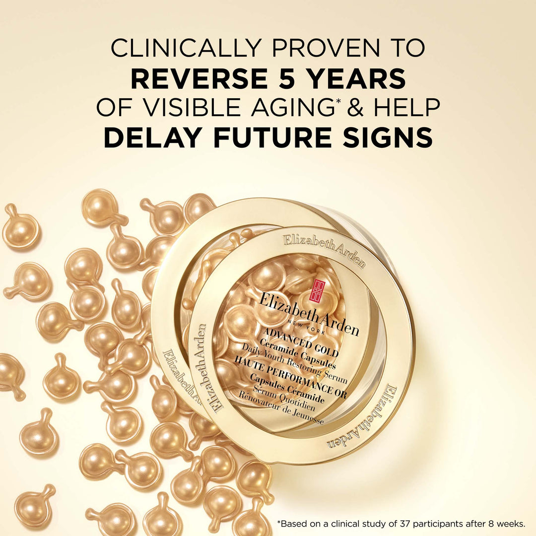 Clinically proven to reverse 5 years of visible aging* and help delay future signs. *Based on a clinical study of 37 participants after 8 weeks. 