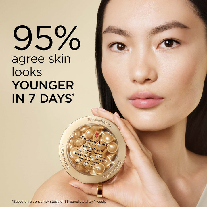 95% agree skin looks younger in 7 days* *Based on a consumer study of 55 panelists after 1 week.