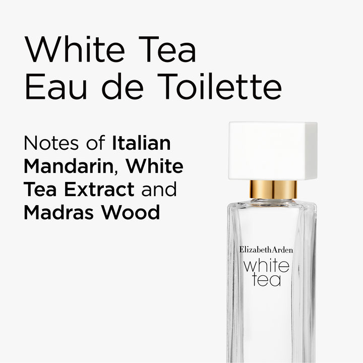 White Tea Eau de toilette has notes of Italian mandarin, white tea extract and madras wood