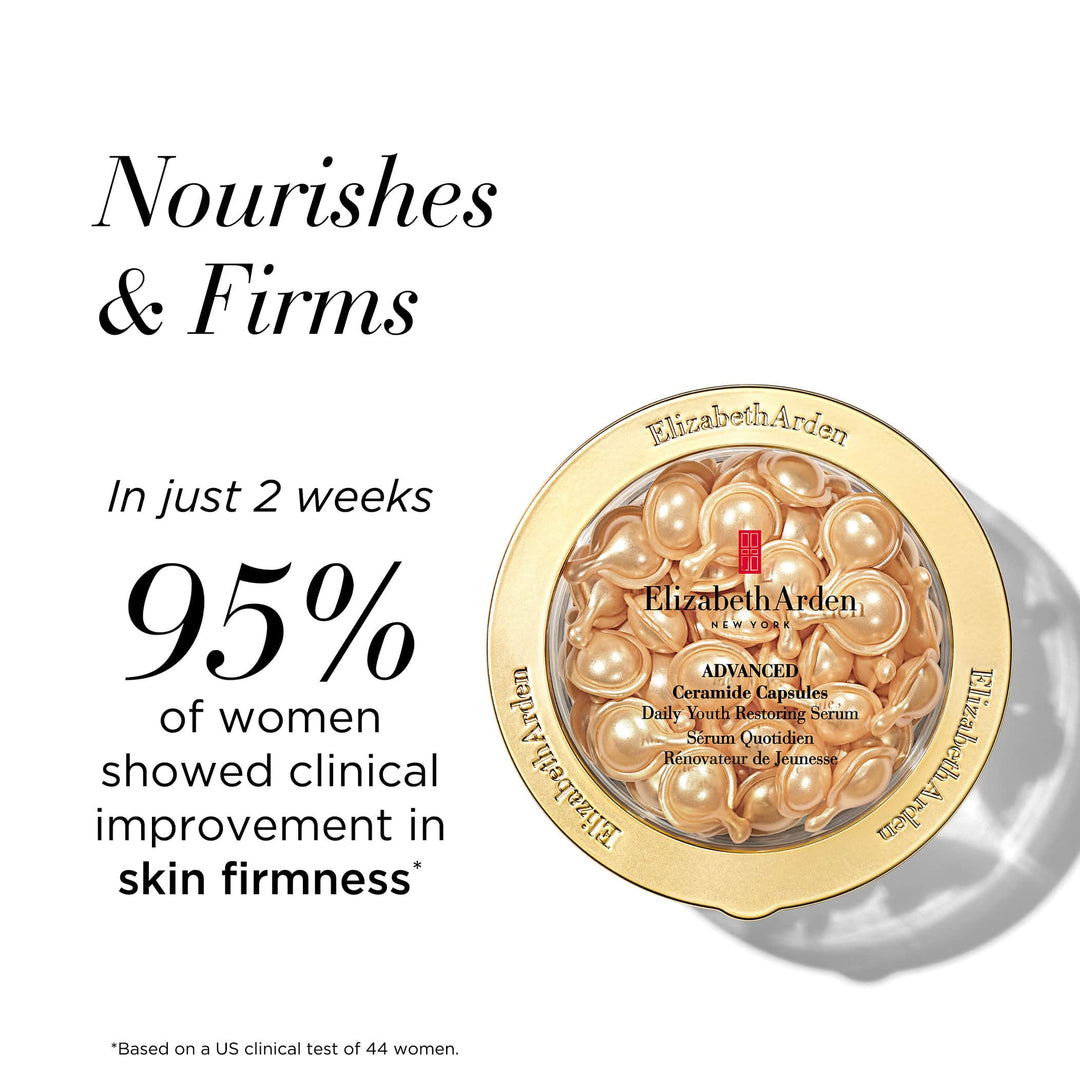 Nourishes and firms. In just 2 weeks, 95% of women showed clinical improvement in skin firmness* *Based on a US clinical test of 44 women