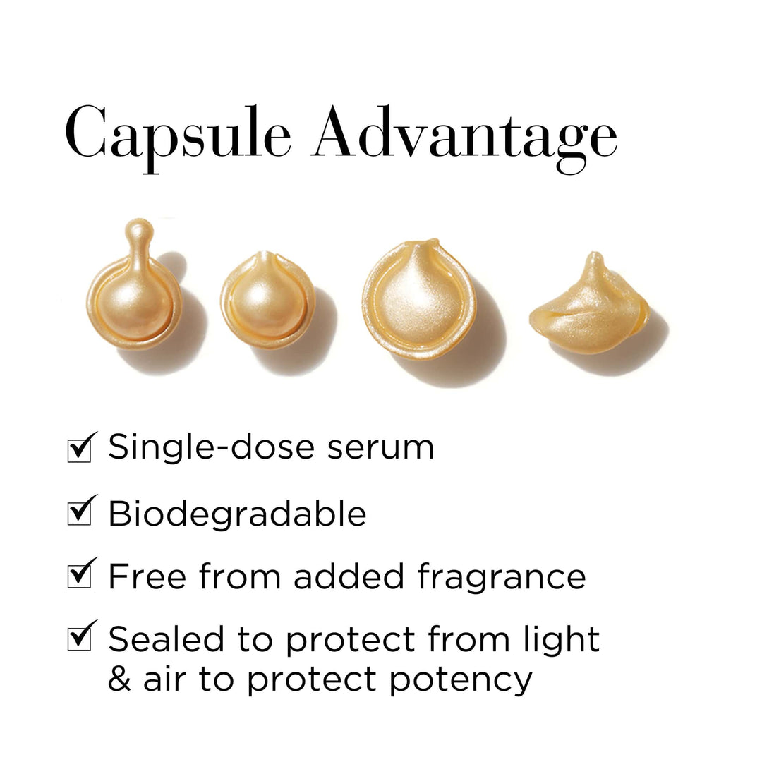 Capsule Advantage. Single-dose serum, biodegradable, free from added fragrance, sealed to protect from light and air to protect potency