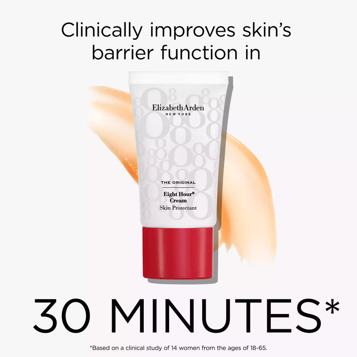 Eight Hour Skin Protectant clinically improves skin's barrier function in 30 minutes* *Based on a clinical study of 14 women from the ages of 18-65.
