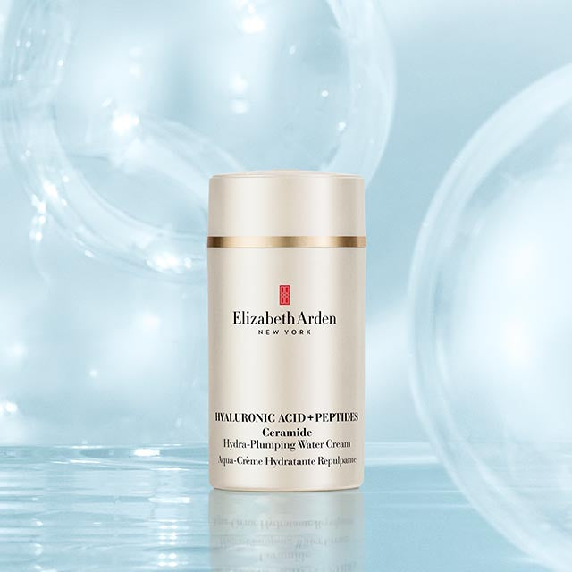 Elizabeth Arden skincare product on a light blue background
