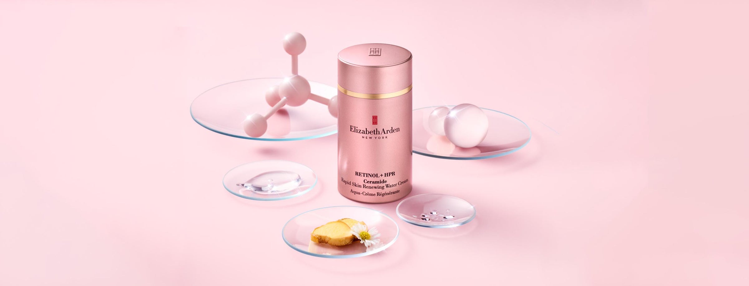 Retinol HPR Ceramide Water Cream with ingredients for desktop slice