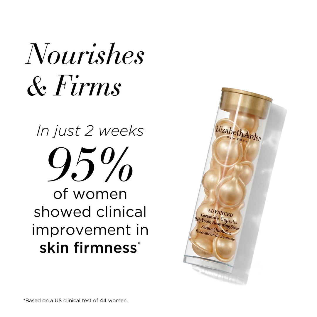Nourishes and firms in just 2 weeks 95% of women showed clinical improvement in skin firmness* *Based on a US clinical test of 44 women