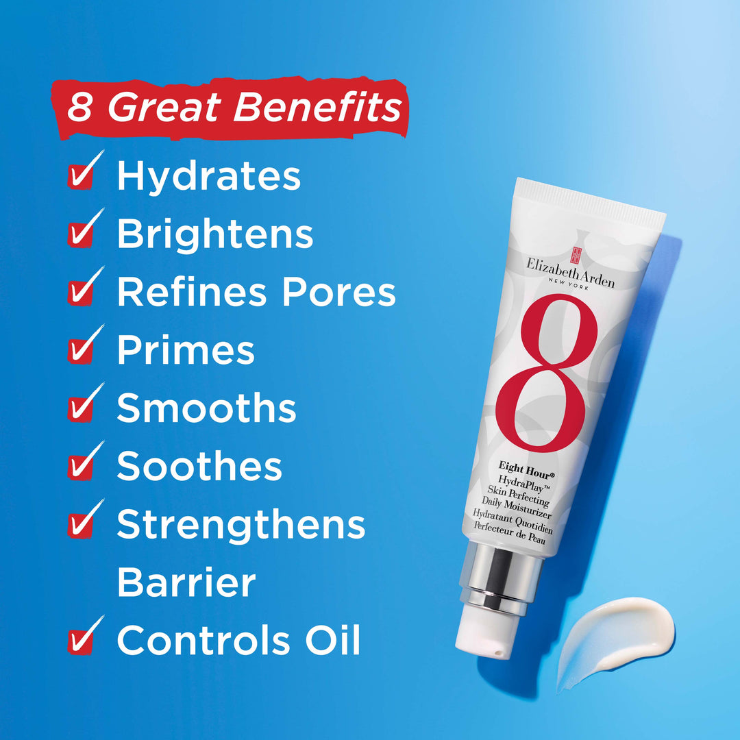 8 Great Benefits. Hydrates, brightens, refines pores, primes, smooths, soothes, strengthen barrier and controls oil