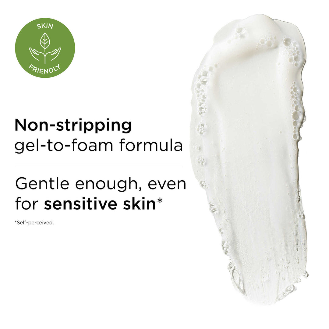 Nn-stripping gel-to-foam formula. Gentle enough, even for sensitive skin**Self perceived
